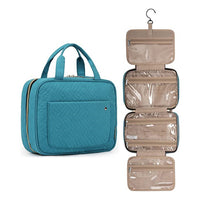 Travel Makeup Cosmetic Bathroom Toiletry Wash Shower Storage Bag Case With Hook Aquamarine