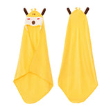 Cartoon Kids Bath Towel Soft Hooded Kids Towel Yellow