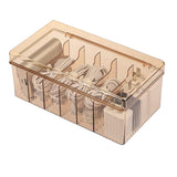 6 Compartments Data Cable Management Box Power Cord Organizer Box Charger Storage Box with Lid Brown