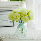 1 x 5 Heads Artificial Flower Fake Peonies Silk Home Wedding Party Decor-Green