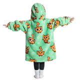 Oversize Hooded Blanket Wearable Printed Hoodie Green