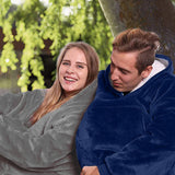 Unisex Warm Oversized Fleece Hoodie Blanket Sweatshirt Hooded with Pocket Gray