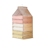 6 Grids Hanging Wardrobe Organizer Collapsible Closet Hanging Shelves