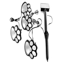 4pcs Set Solar Powered Paw Print Design Garden Lights-Warm White