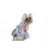 Christmas Theme Pet Vest and Dress Set Blue-M