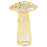 Decorative Mushroom Vase Glass Vase Creative Home Hydroponic Flower Pot Yellow