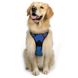 Reflective Adjustable No Pull Dog Harness Vest Harness with Easy Control Soft Handle Dark Blue-M