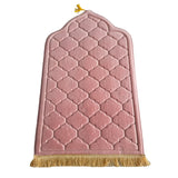 110x65cm Muslim Prayer Mat Islamic Turkish Praying Mat Thick Meditation Mat Soft Flannel Floor Mat Pink