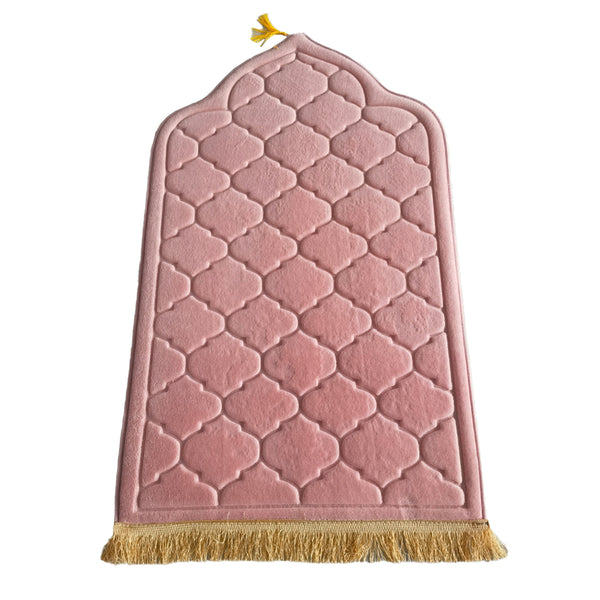 110x65cm Muslim Prayer Mat Islamic Turkish Praying Mat Thick Meditation Mat Soft Flannel Floor Mat Pink