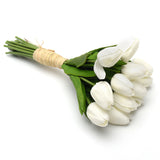 12Pcs Set Tulips Artificial Flowers LED Night Light White