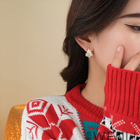 Snowflake Rotating Earrings Stud Christmas Tree Jewellery Women Gift