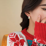 Snowflake Rotating Earrings Stud Christmas Tree Jewellery Women Gift