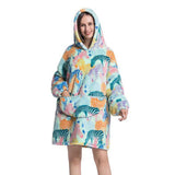 Unisex Adult Hooded Blanket Wearable Blanket Oversized Hoodie Blanket Multicolour