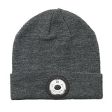 Wireless Bluetooth Beanie Hat with Head Light Wireless Stereo Headphone Dark Grey