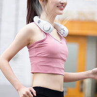USB Portable Hanging Neck Fan Cooling Air Cooler Mini Electric Air Conditioner-White