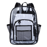 PVC Transparent Backpack Water-Resistant Clear Bookbag for Boys and Girls Black