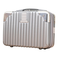 14 Inches Travel Suitcase Hard Shell Cosmetic Case Portable Carry Suitcase Silver Grey