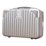 14 Inches Travel Suitcase Hard Shell Cosmetic Case Portable Carry Suitcase Silver Grey