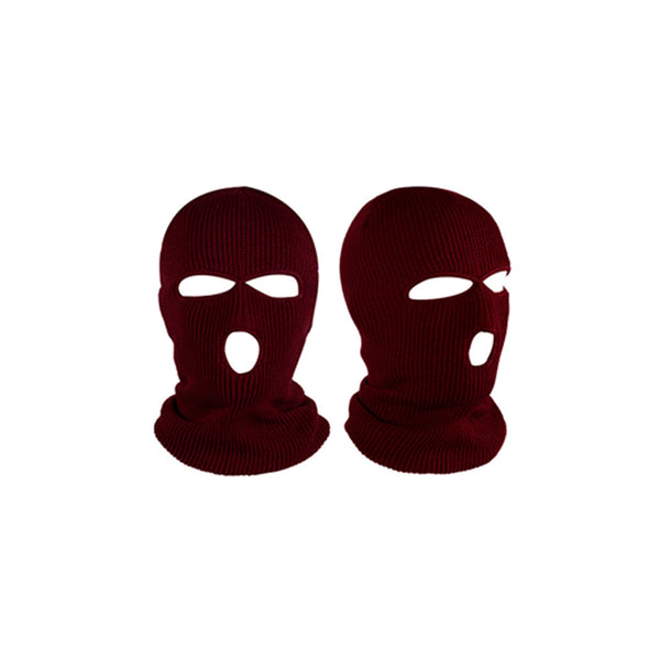 1 Piece 3 Hole Full Face Ski Mask Wine Red