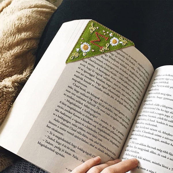 Hand Stitched Embroidered Corner Bookmark-Style 2
