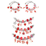 63Pcs Christmas DIY Bracelet Making Kit Pendant Bracelet Ornaments Red