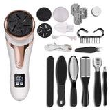 Rechargeable Electric Foot File Kit Pedicure Sander Waterproof 2 Speeds Foot Callus White
