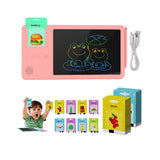 2-in-1 Kids Talking Flash Cards LCD Writing Tablet Learning Toys Pink