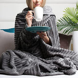Flannel Blanket Soft Warm Throw Blanket Grey