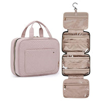 Travel Makeup Cosmetic Bathroom Toiletry Wash Shower Storage Bag Case With Hook Pink