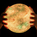 15CM 3D Galaxy Lunar Moon Lamp 16 Color Touch Remote Night Light Star