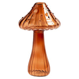 Decorative Mushroom Vase Glass Vase Creative Home Hydroponic Flower Pot Brown