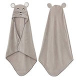 Cartoon Kids Bath Towel Soft Hooded Kids Towel Grey