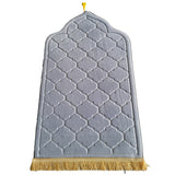 110x65cm Muslim Prayer Mat Islamic Turkish Praying Mat Thick Meditation Mat Soft Flannel Floor Mat Grey