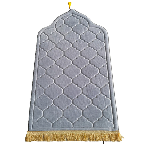 110x65cm Muslim Prayer Mat Islamic Turkish Praying Mat Thick Meditation Mat Soft Flannel Floor Mat Grey
