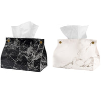 2Pcs Set PU Leather Napkin Holder Cosmetic Bags Toiletry Storage Organizer Boxes