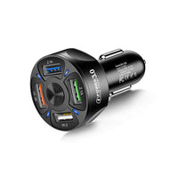 1 Pack 4 USB Port Fast Charging Car Charger Black