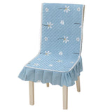 2Pcs Siamese Chair Cover Non-Slip Thickened Stretch Slipcover Seat Covers Blue