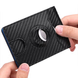 AirTag Wallet Holder RFID Blocking Bifold Credit Card Holder Wallet Black