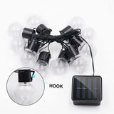 10 LED Solar-Powered Retro-Style Vintage String Light Bulbs Decoration