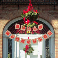 1 Set Linen Merry Christmas Bunting Garland Banner Hanging Flag