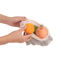 Premium Reusable Cotton Mesh Produce Bags Eco-Friendly Organic Natural Vegetable Fruit Storage Pouch Grocery Shopping Bag 3 Sizes