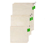Premium Reusable Cotton Mesh Produce Bags Eco-Friendly Organic Natural Vegetable Fruit Storage Pouch Grocery Shopping Bag 3 Sizes