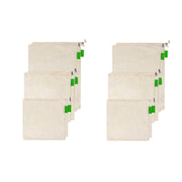 Premium Reusable Cotton Mesh Produce Bags Eco-Friendly Organic Natural Vegetable Fruit Storage Pouch Grocery Shopping Bag 3 Sizes