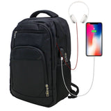 Laptop Backpack with USB Charging Port Water Resistant 15.6 inch Black