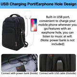 Laptop Backpack with USB Charging Port Water Resistant 15.6 inch Black