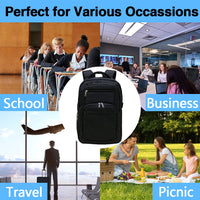 Laptop Backpack with USB Charging Port Water Resistant 15.6 inch Black