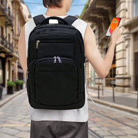 Laptop Backpack with USB Charging Port Water Resistant 15.6 inch Black