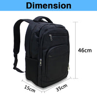 Laptop Backpack with USB Charging Port Water Resistant 15.6 inch Black