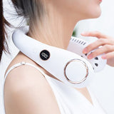 USB Portable Hanging Neck Fan Cooling Air Cooler Mini Electric Air Conditioner-White