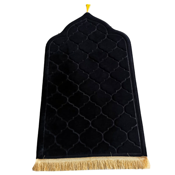 110x65cm Muslim Prayer Mat Islamic Turkish Praying Mat Thick Meditation Mat Soft Flannel Floor Mat Black